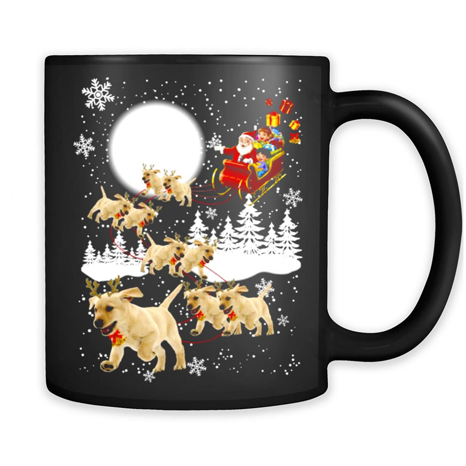 Christmas Santa Golden Retriever Sleigh For Labrador Retriever