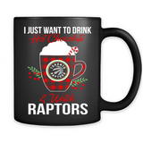 I Just Want To Drink Hot Chocolate & Watch Toronto Raptors Ugly Christmas Sweater PINGPONG