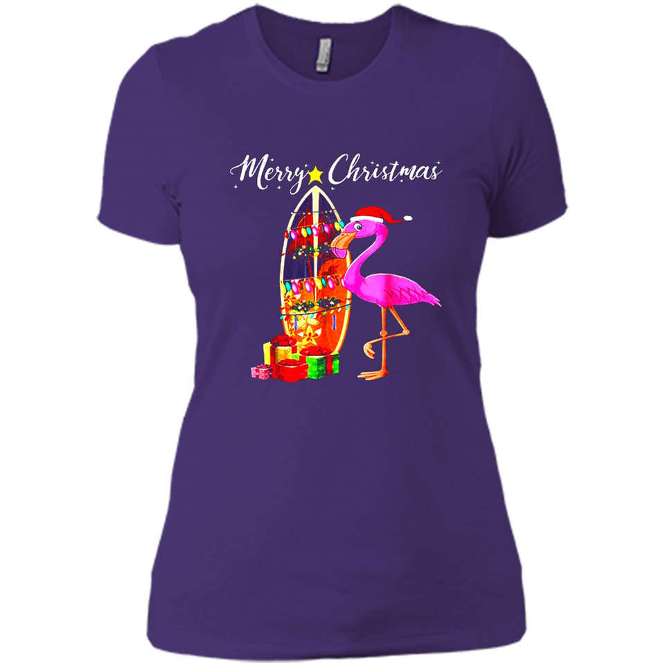 Flamingo Christmas Shirt, Merry Christmas Shirt , Flamingo - Ladies' Boyfriend T-Shirt