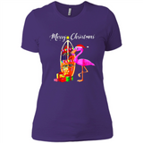 Flamingo Christmas Shirt, Merry Christmas Shirt , Flamingo - Ladies' Boyfriend T-Shirt