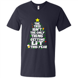 Funny Christmas Tree Drinking Sweatshirt Adult Boozy Festive - Men's V-Neck