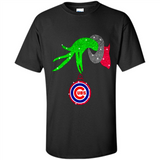 GRINCH HAND HOLDING CHICAGO CUBS GLITTER CHRISTMAS PINGPONG