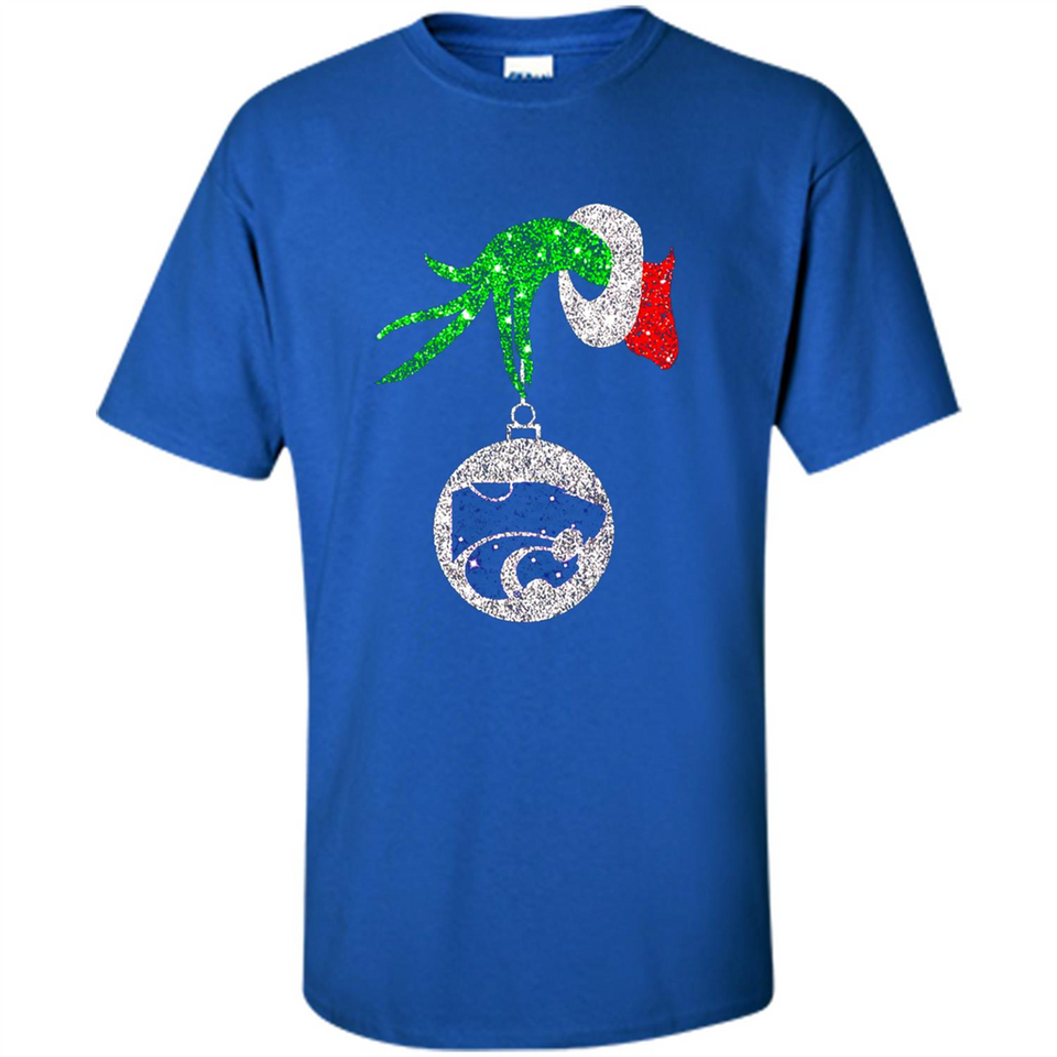 Amazing Kansas State Wildcats Glitter Grinch Monogram Ornament Christmas Gift - Shirt