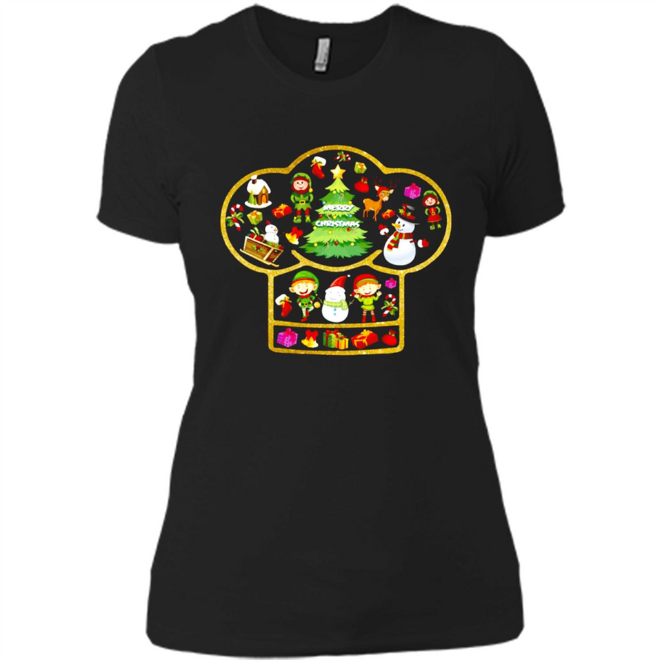 Chef Hat Christmas Ornament - Ladies' Boyfriend T-Shirt