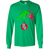 GRINCH HAND HOLDING CHICAGO WHITE SOX GLITTER CHRISTMAS PINGPONG
