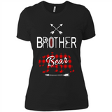 Brother Shirt Buffalo Plaid Family Camping Bear Tee - Ladies' Boyfriend T-Shirt