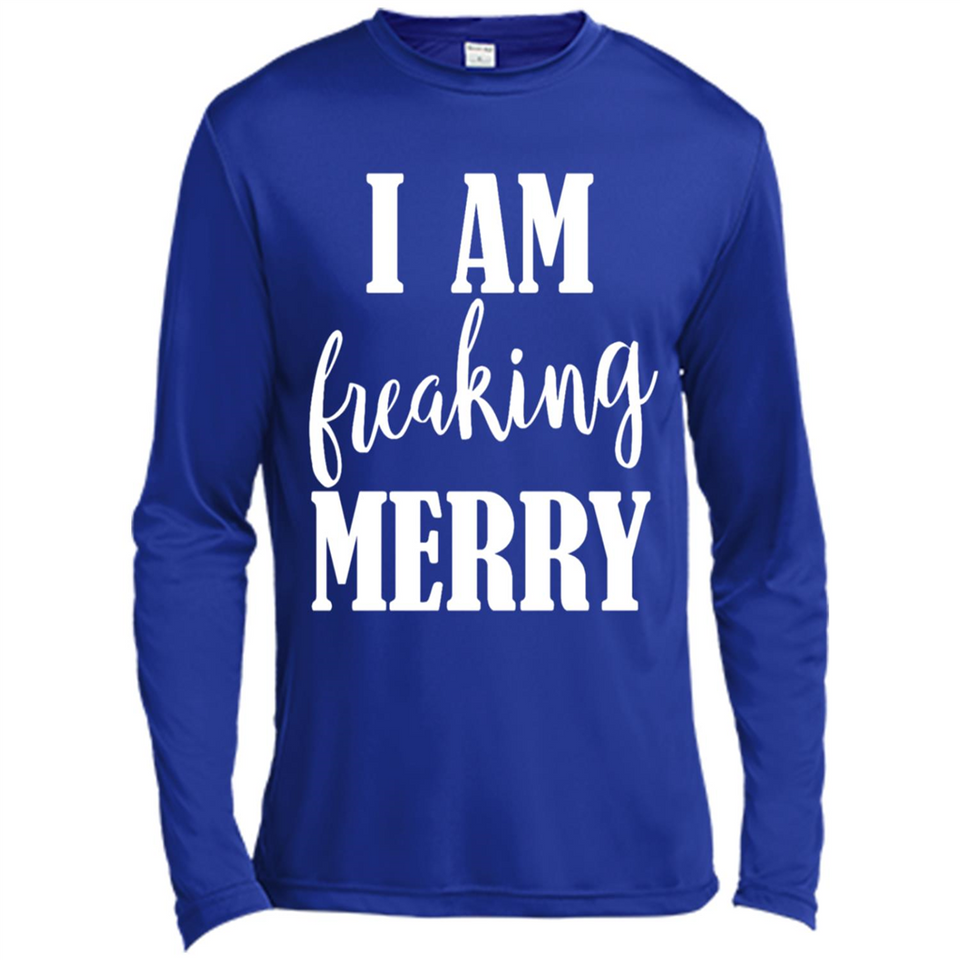 I Am Freaking Merry Funny Festive Winter Holiday - Canvas Long Sleeve T-Shirt