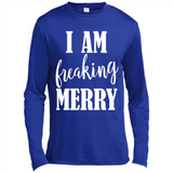 I Am Freaking Merry Funny Festive Winter Holiday - Canvas Long Sleeve T-Shirt