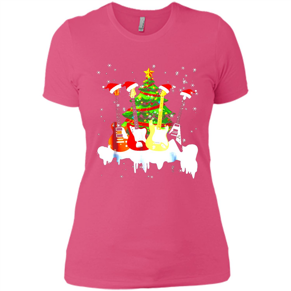 Santa Hat Electric Guitar Classical Guitar Christmas shirt Ladies' Boyfriend