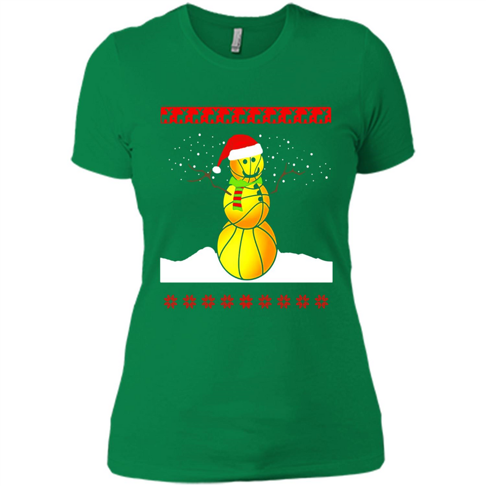 Basketball Santa Funny Christmas - Ladies' Boyfriend T-Shirt