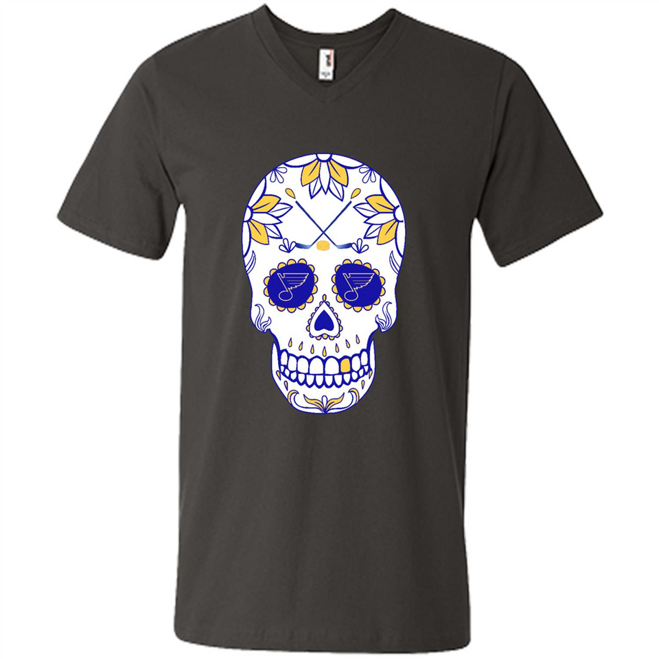 St. Louis Blues Hockey Sugar Skull Day of the Dead
