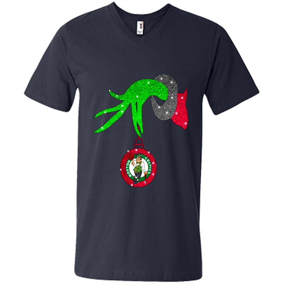 GRINCH HAND HOLDING BOSTON CELTICS NBA GLITTER CHRISTMAS PINGPONG