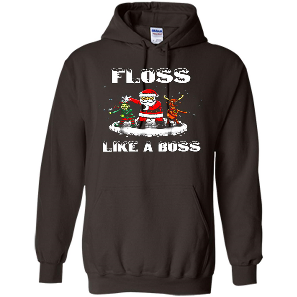 Floss Like A Boss Santa Flossing Dance Funny - Hoodie