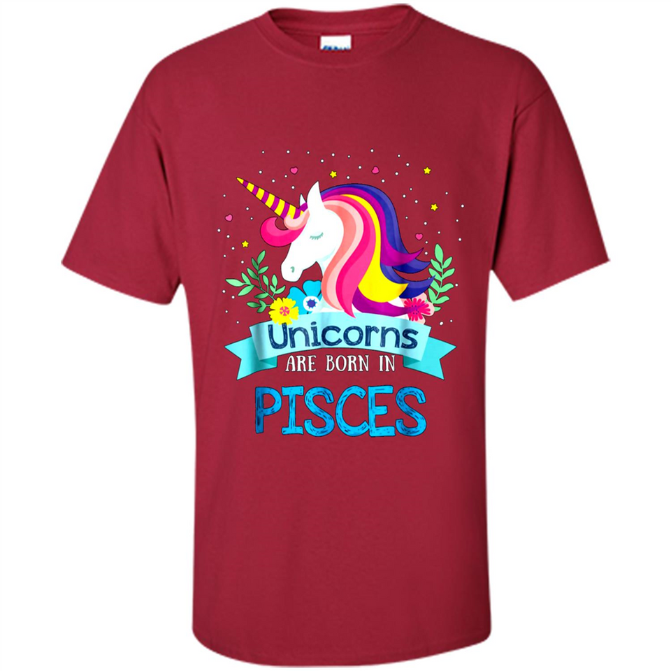 Unicorns are born in Pisces Birthday Rainbow Gift Ladies Custom