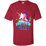 Unicorns are born in Pisces Birthday Rainbow Gift Ladies Custom