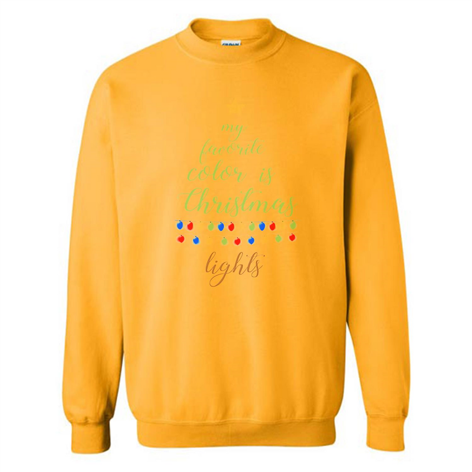 My Favorite Color is Christmas Lights Xmas Sporty T-Shirt - Sweatshirt