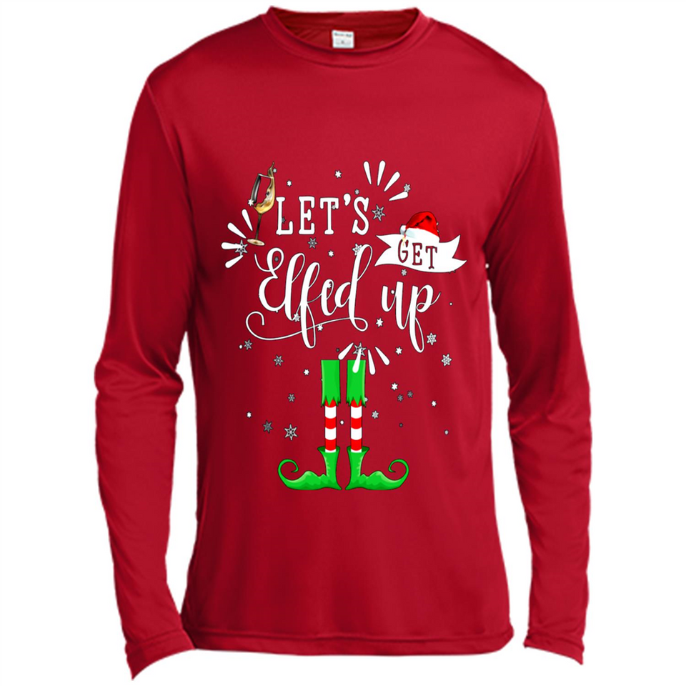 Let's Get Elfed Up Funny Drinking Wine Christmas Elf PINGPONG