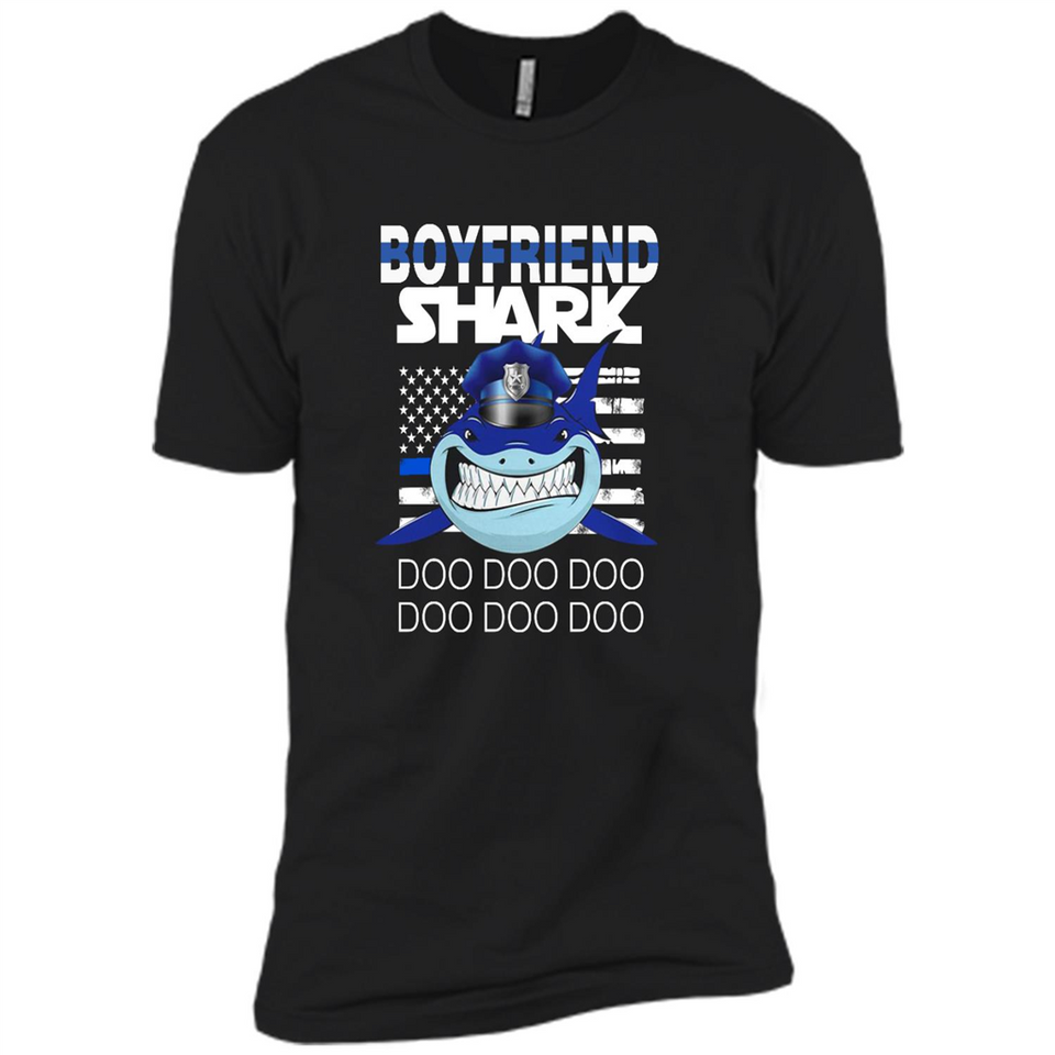 Police boyfriend Shark Blue Line Tee