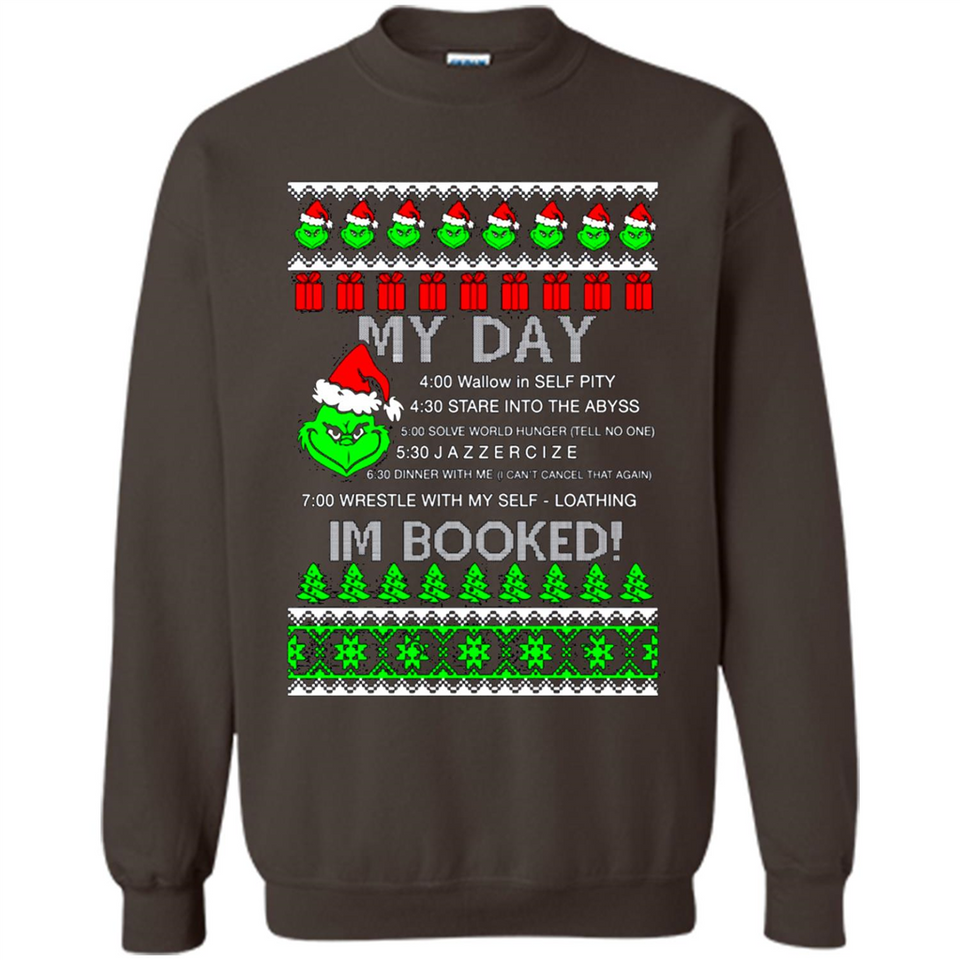 Mr Grinch my day I’m booked Christmas sweater PINGPONG
