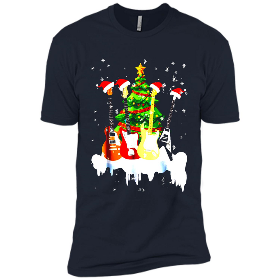 Santa Hat Electric Guitar Classical Guitar Christmas shirt Ladies' Boyfriend