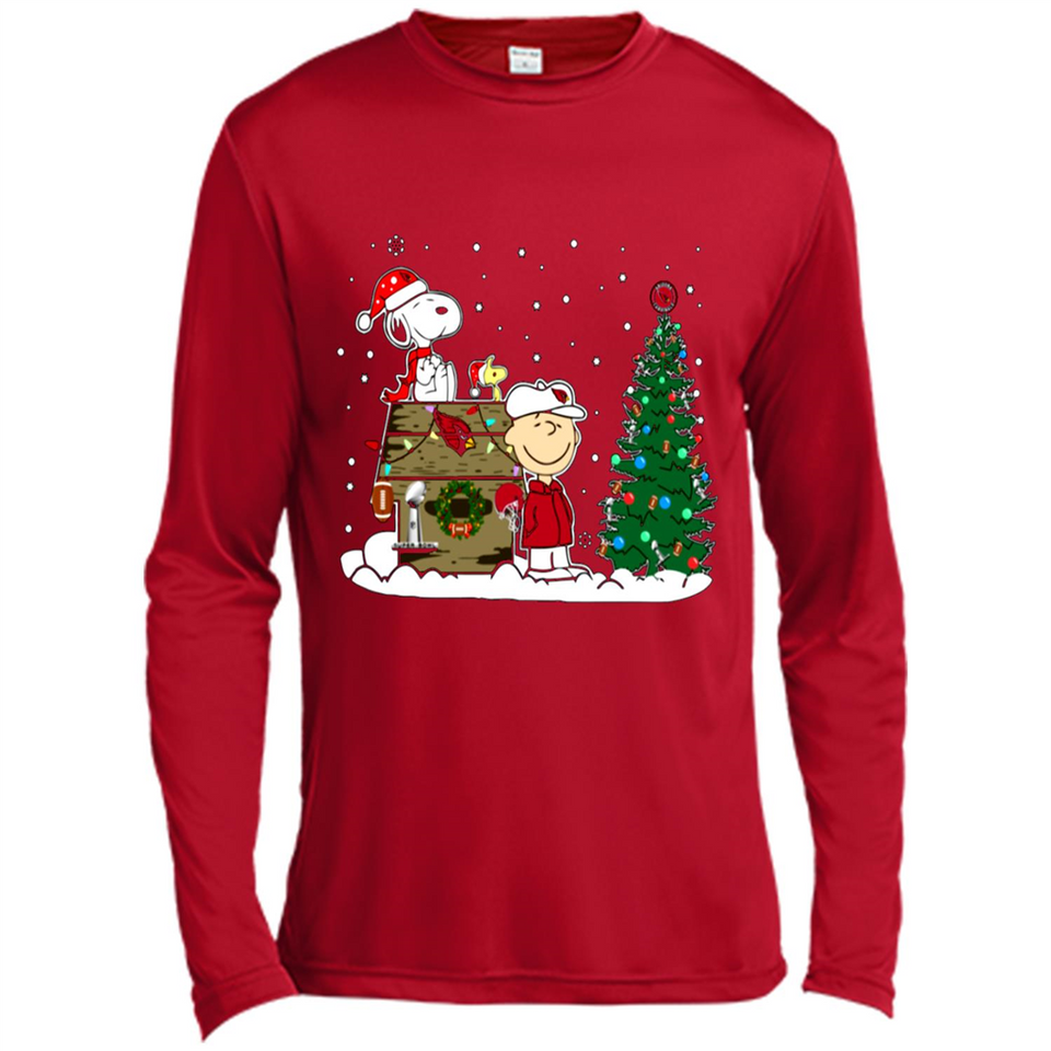 Arizona Cardinals Snoopy The Peanuts Movie Christmas Football Super Bowl pingpong - Canvas Long Sleeve T-Shirt