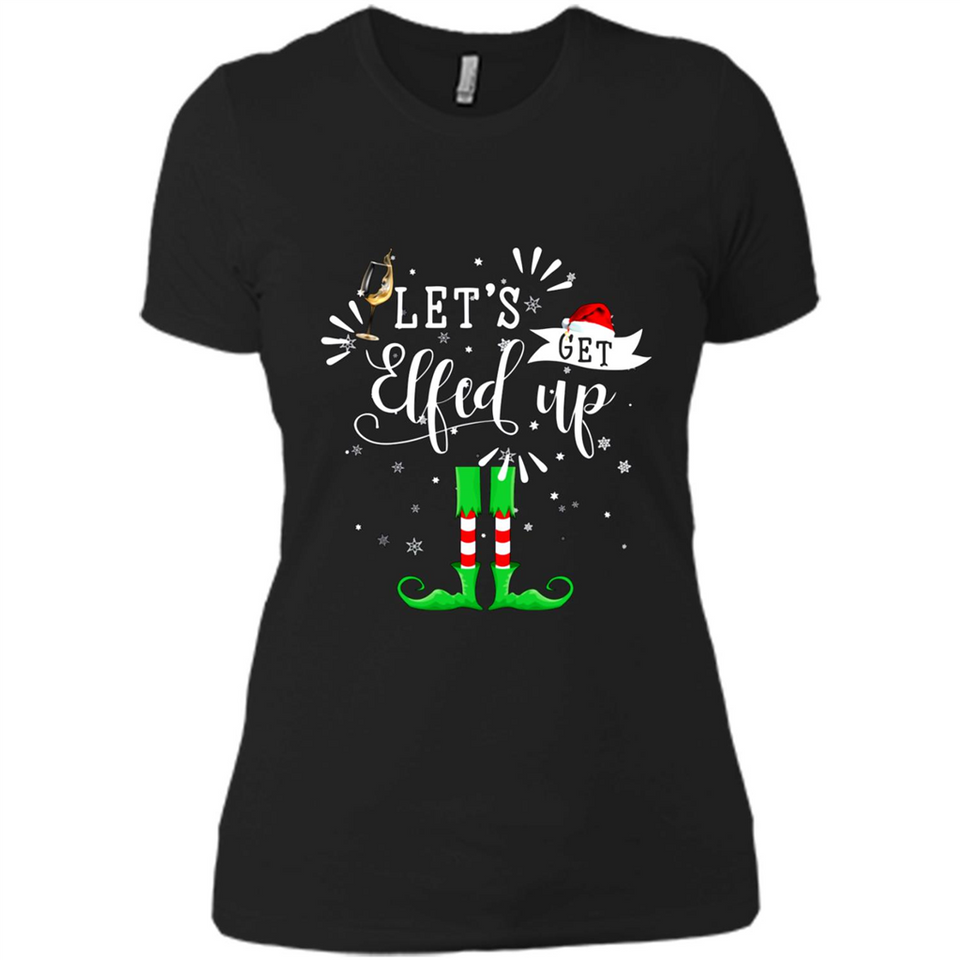 Let's Get Elfed Up Funny Drinking Wine Christmas Elf PINGPONG