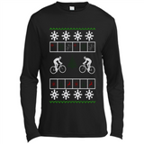Christmas Ugly Sweater Cycling - Best Ugly Christmas Sweater - Canvas Long Sleeve T-Shirt