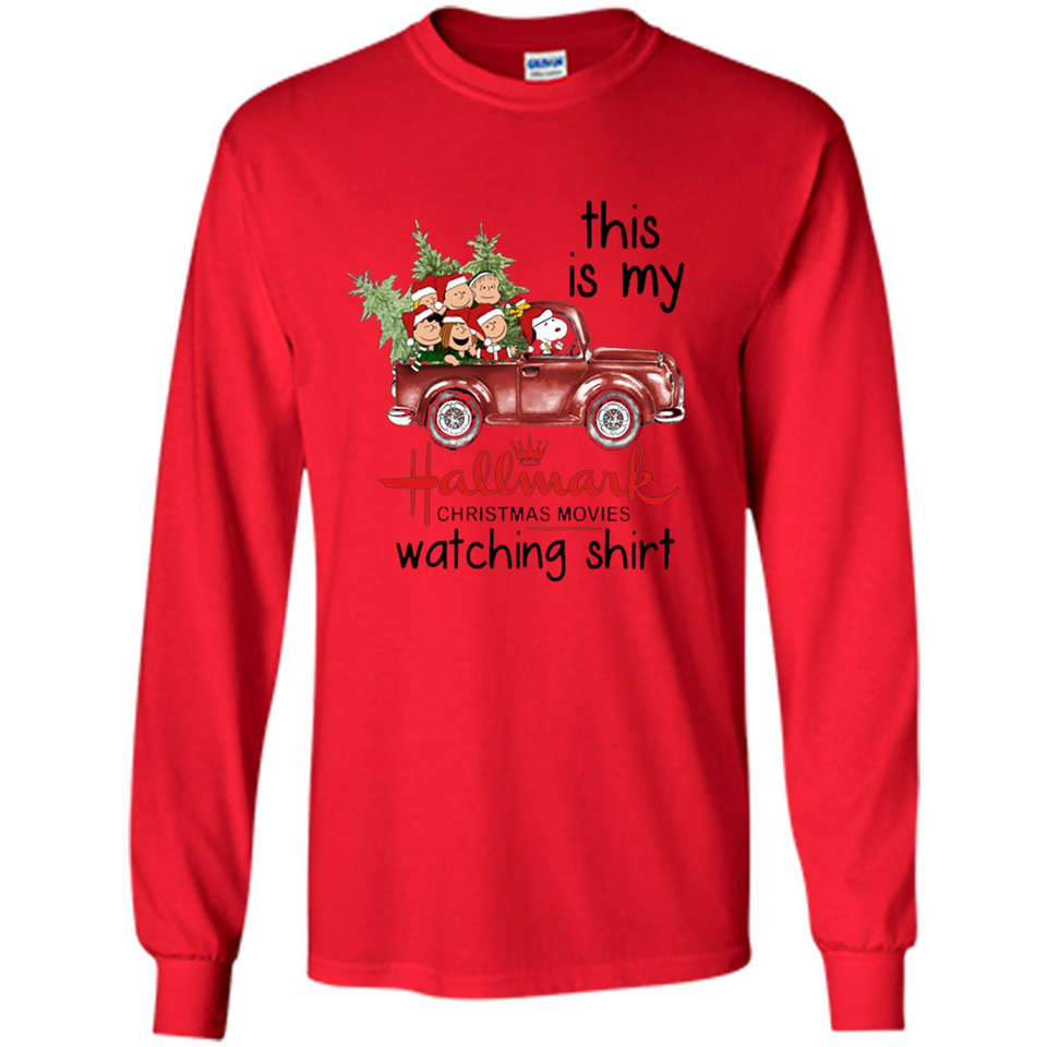 Snoopy This Is My Hallmark Christmas Movies Watching T-Shirt - Long Sleeve T-Shirt
