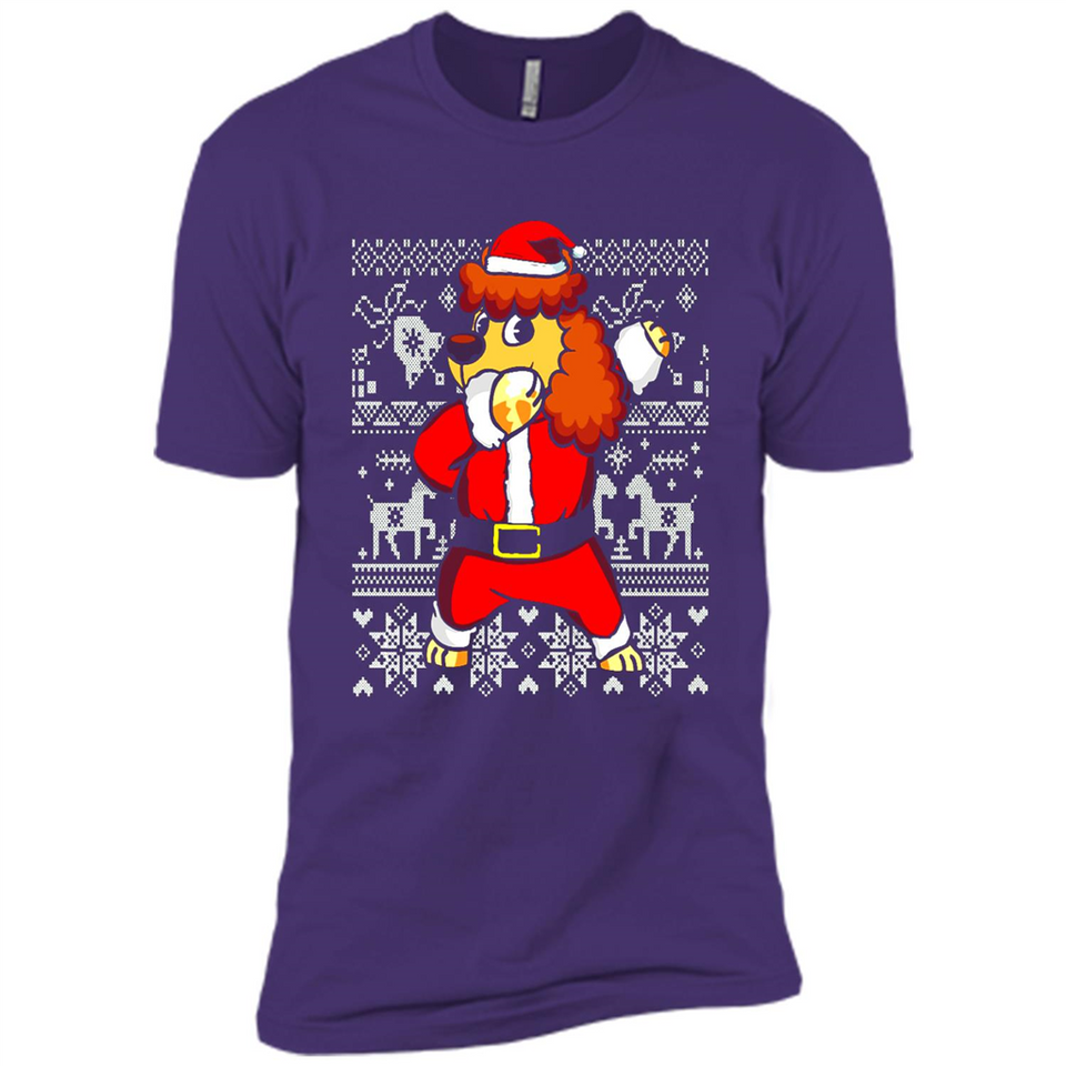 Dabbing Poodle Santa Christmas Holiday Sweatshirt - Premium Short Sleeve T-Shirt
