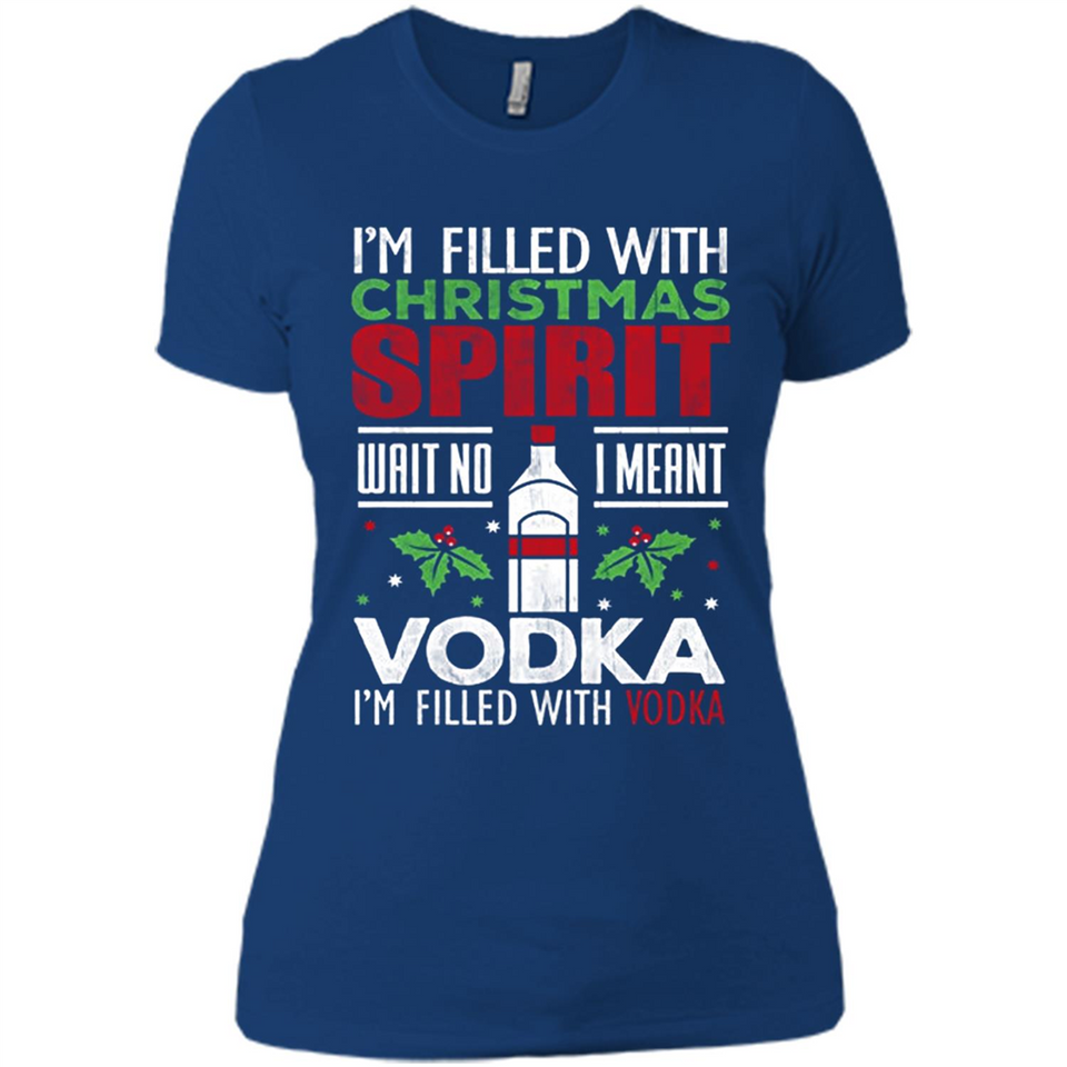 Christmas Gift Shirt Christmas Spirit Vodka Santa - Ladies' Boyfriend T-Shirt