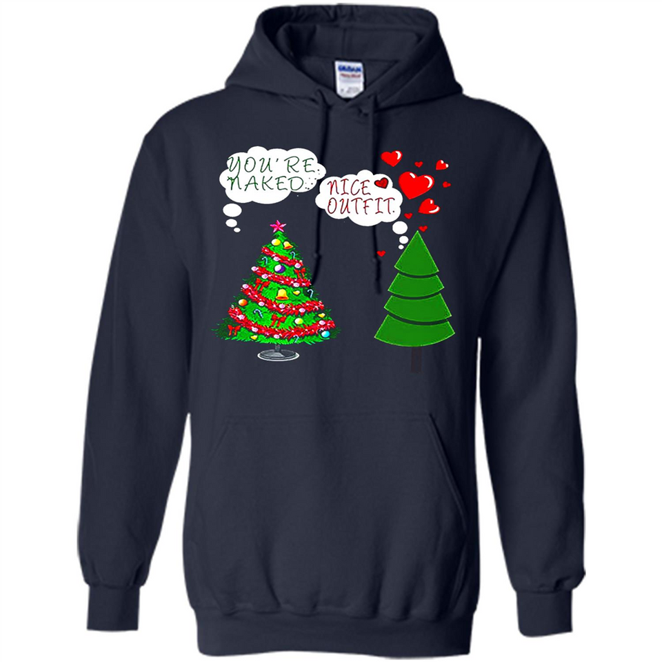 Fir Loves Christmas Tree Funny Undecorated Joke - Hoodie