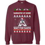 Namastay at home and wait for Santa Christmas sweatshirt PINGPONG
