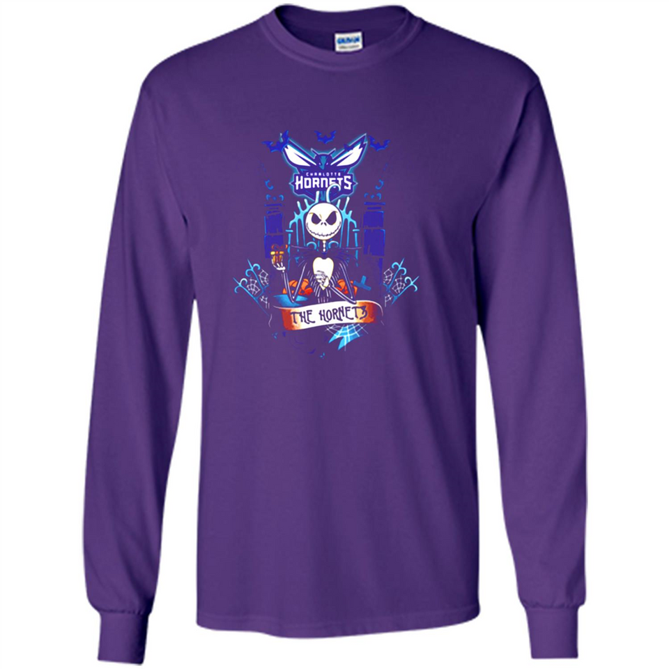 Charlotte Hornets Halloween The Nightmare Before Christmas - Long Sleeve T-Shirt
