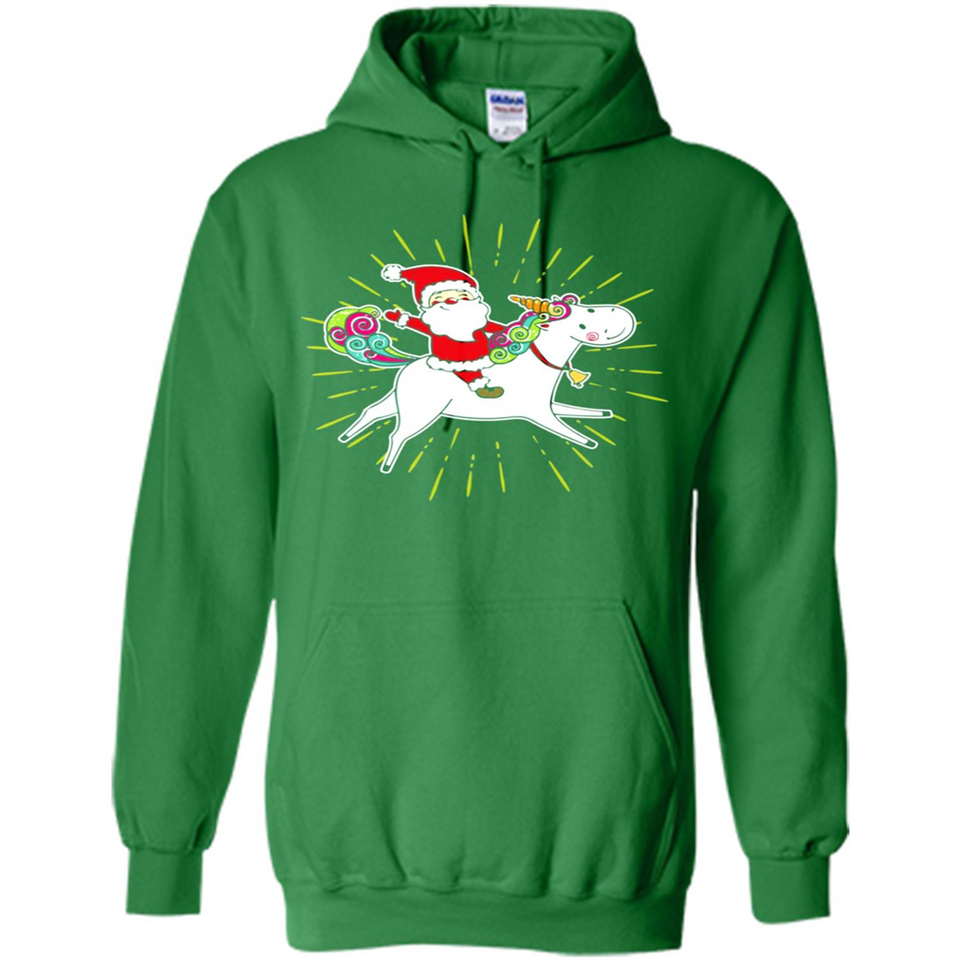 Unicorn And Santa Christmas - Hoodie