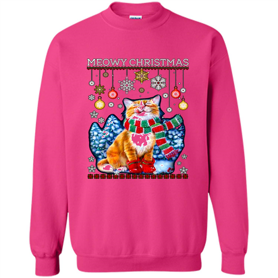 Meowy Christmas Ugly Funny Cats Lover PINGPONG