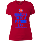 Reasons to be a Detroit Pistons Fan Complete List on Back - Ladies' Boyfriend T-Shirt