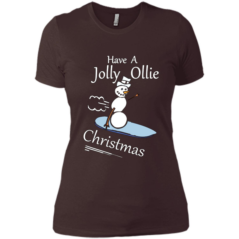 Snowman Snowboarder Tshirt Have Jolly Ollie Christmas
