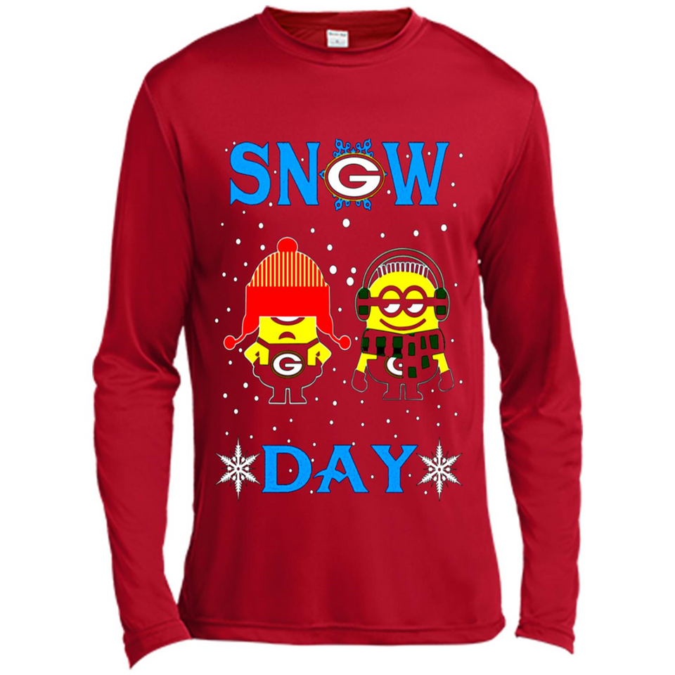 Snow Day Shirt For Green Bay Packers Vs Minion Fans pingpong