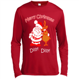 Christmas T-Shirt Santa And Reindeer Dilly Dilly - Canvas Long Sleeve T-Shirt