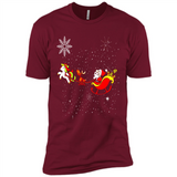 Christmas Unicorn Rudolph and Santa - Premium Short Sleeve T-Shirt