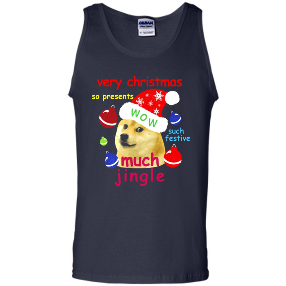 Christmas Doge Meme Shirts Funny Santa Shiba Inu Dog - Tank Top