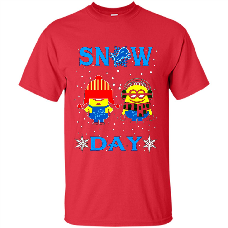 Snow Day Shirt For Detroit Lions Vs Minion Fans pingpong