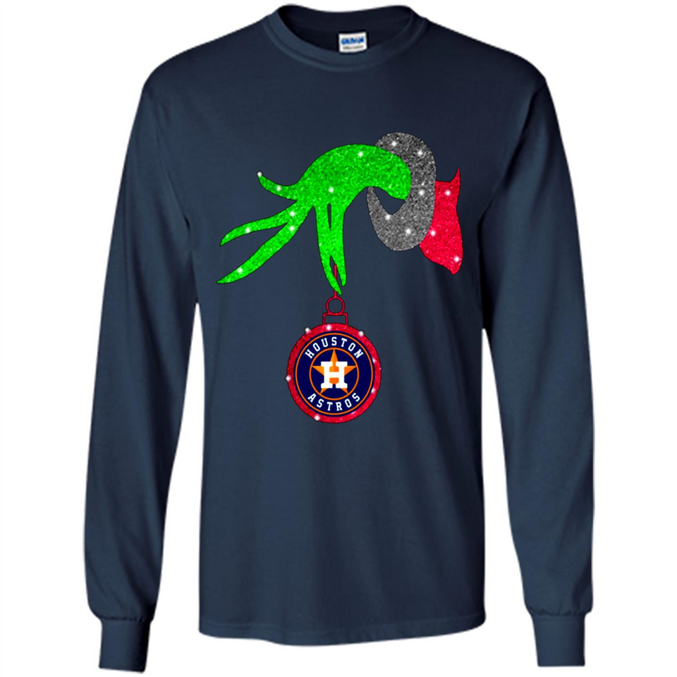 GRINCH HAND HOLDING HOUSTON ASTROS GLITTER CHRISTMAS PINGPONG