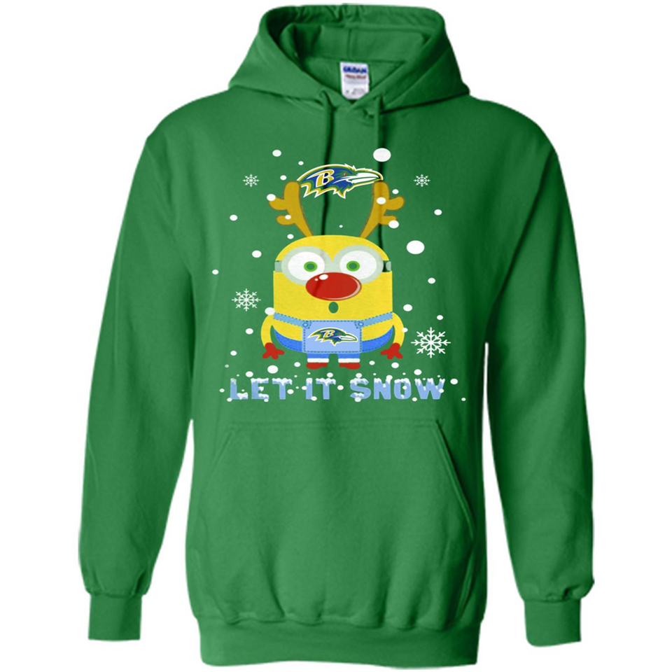 Minion Baltimore Ravens Ugly Christmas Sweater Let it Snow - Hoodie