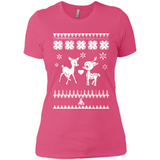 Rudolph and Clarice Ugly Christmas Sweater - Ladies' Boyfriend T-Shirt