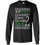 Naughty Nice I Tried Christmas sweatshirt PINGPONG