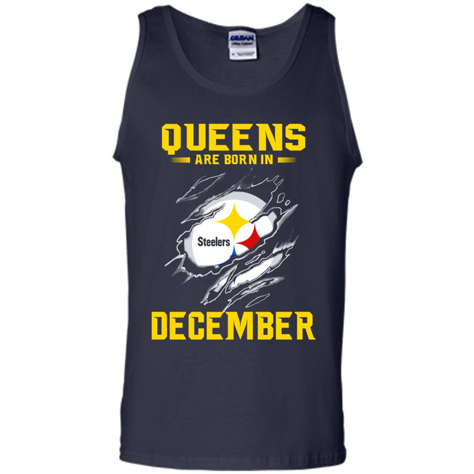 Queens Are Born In December - Pittsburgh Steelers Football - Tank Top