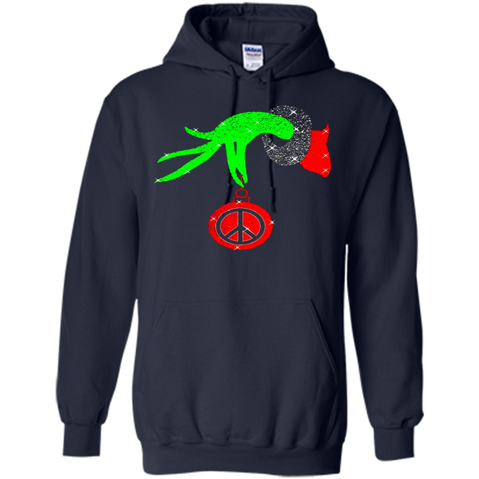 Christmas The Grinch Hand Holding Hippie Ornament - Hoodie