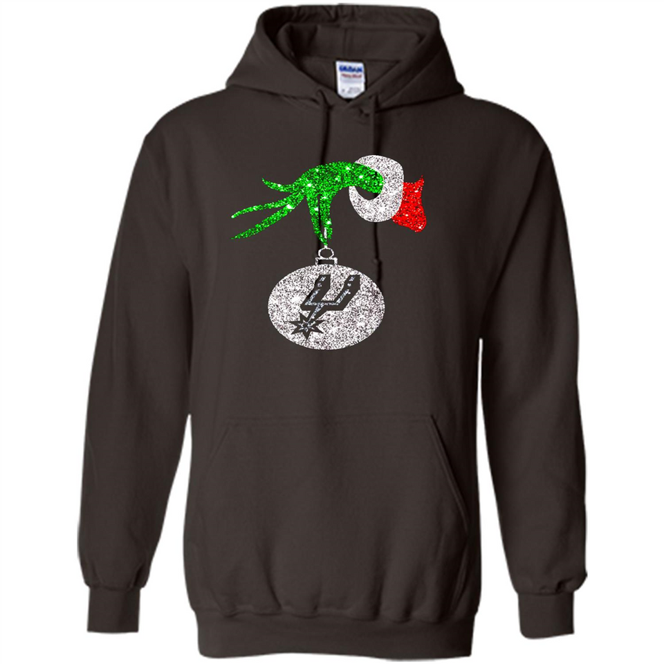Amazing shirt San Antonio Spurs Glitter Grinch Monogram Ornament Christmas Gift - Hoodie