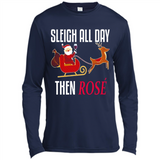 Sleigh All Day Then Rose Christmas Wine Gift - Canvas Long Sleeve T-Shirt